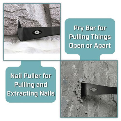 Bates- Flat Pry Bar Scraper, 4 Pack, 5-1/2", 7-1/4", 9-1/2" and 12", Black, Trim Puller Tool for Baseboard - size: 5.5", 7.25", 9.5", 12"