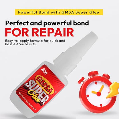 Super Glue All Purpose, Fastest & Toughest Adhesive 3g Instant Repair Unbreakable Bond, Strong Superglue Liquid for Hard Plastic, Rubber, Metal, Leather, Ceramics, Wood, DIY Craft (6)