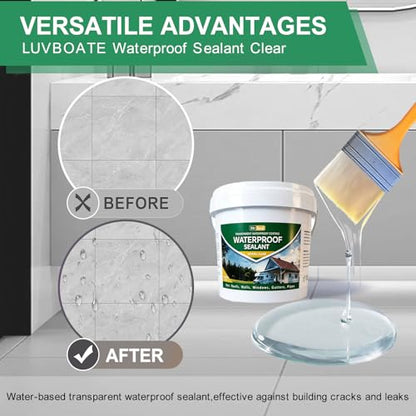 Clear Waterproof Sealant, Water-Based Transparent Waterproofer (1.3 Gal) - style: 1.3 Gal