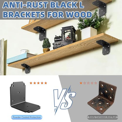 4"x4"x3.5" Heavy Duty L Bracket, 90 Degree Pergola Bracket for Wood - size: (4PCS) 4Inch