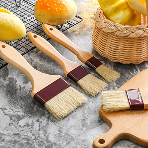Boao 4 Pcs Pastry Brush, Natural Bristle Basting Brush, 1, 1.5, 2, 3 Inch - size: 1, 1.5, 2, 3 Inch
