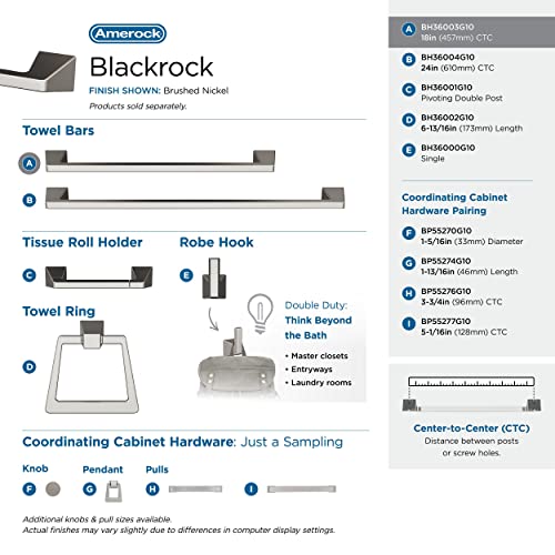 Amerock Blackrock 18" Brushed Nickel Towel Bar