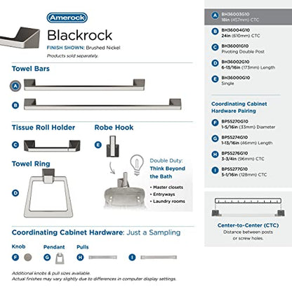 Amerock Blackrock 18" Brushed Nickel Towel Bar