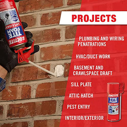 Loctite Polyurethane Foam Sealant for Gaps & Cracks | Expanding Foam | 12 fl oz Can | Pack of 2 | Red - size: 2 Pack