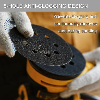 100Pcs 5 Inch Sanding Discs Hook & Loop 8-Hole Wet Dry Sandpaper 80 Grit - style: 100Pcs 80 Grit