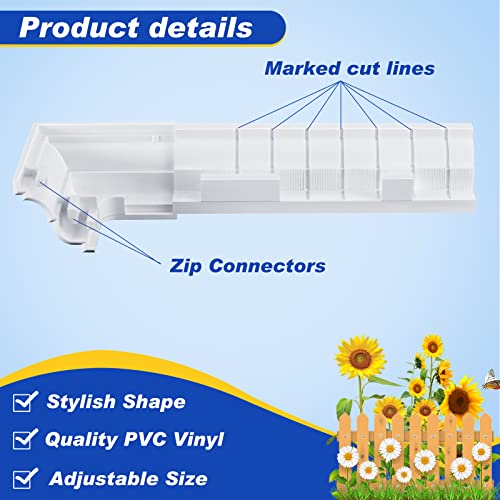 Juexica 6 x 6 Inches Vinyl Post Sleeve, Adjustable Skirt, White, 4 Pack - color: White