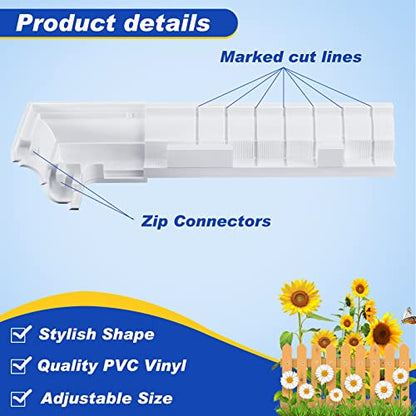 Juexica 6 x 6 Inches Vinyl Post Sleeve, Adjustable Skirt, White, 4 Pack - color: White