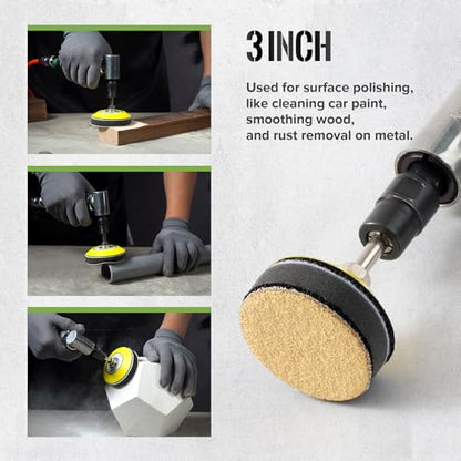 5 Pack 3 Inch Hook and Loop Sanding Backing Pad with 1/4 Inch Drill, Sanding Attachment for Drill, Air Die Grinder Sander Grinding Rotary Tool - style: 5 pack 3 inch pad with 1/4 inches Shank