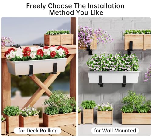 Y&M 6 Pack Window Box Brackets, Adjustable Railing Planter Box Brackets - size: 6p
