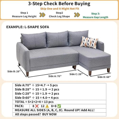 Under Couch Blocker for Pets & Toys, 1.6" Tall, Fits Gaps Up to 1.6", 8 PK - size: 1.6" Height 8Pcs