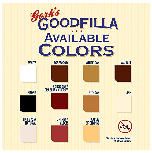 Water-Based Wood & Grain Filler (Trowel Ready) - White Oak - 1 Quart By Goodfilla | Replace Every Filler & Putty | Repairs, Finishes & Patches | Paintable, Stainable, Sandable & Quick Drying - color: White Oak, size: 1 Quart