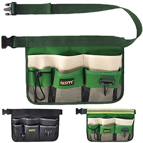 Gardening Tool Waist Bag Belt, Waterproof Garden Tool Apron with 7-Pocket Hanging Pouch for Men&Women, Adjustable, Green - color: Green