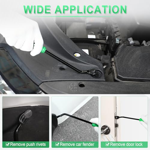 LivTee 5 pcs Auto Trim Removal Tool Kit, No Scratch Plastic Pry Tool Kit - Interior Door Panel Clip Fastener Removal Set for Vehicle Dash Radio Audio Installer (Green) - color: Green