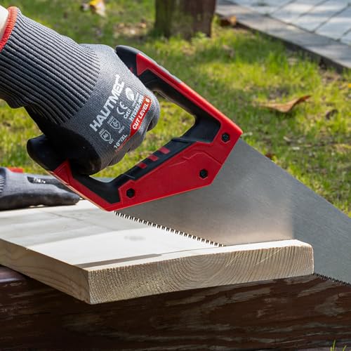 HAUTMEC 14 Inch Hand Saw for Wood Cutting, 11 TPI Small Crosscut Wood Saws with Triple-Ground Teeth, Fine Cut Handsaw for Woodworking, Garden, Trees, PVC Pipe - style: Plus 14"