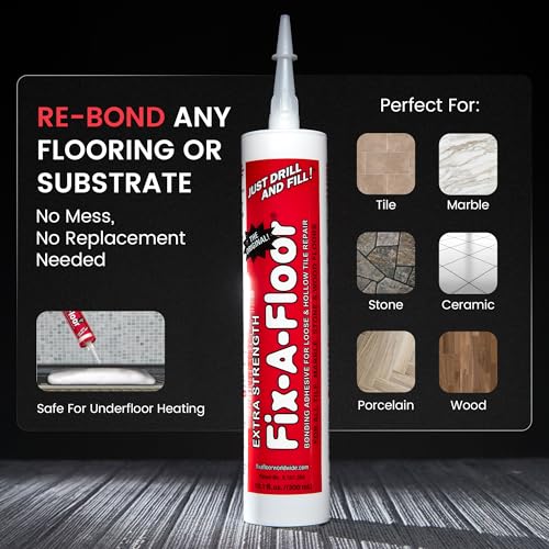 The Original Fix-A-Floor Loose Tile Repair Adhesive - Tile, Porcelain, Ceramic, Marble, Stone & Wood Floor Repair Adhesive - 1 Gallon Jug