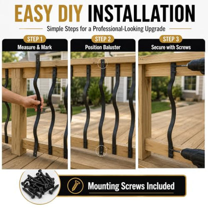 61 Pack 32.25" Deck Balusters, Heavy Duty Deck Railing with Screws - size: 32.25 IN