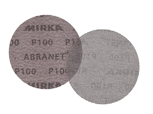 Mirka Abranet 5 Inch 100 Grit Mesh Sanding Discs, Hook and Loop, 10 Pack - size: Grit 100