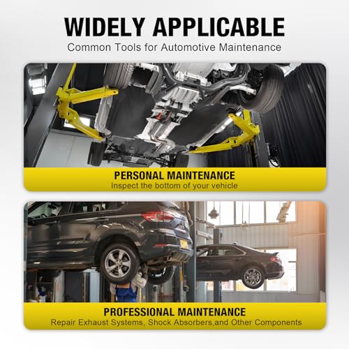 YELLOW JACKET Underhoist Support Stand 3/4 Ton Capacity Lifting from 52.8" to 76", 12 Inch Diameter Base, Bearing Mounted Spin Handle, Contoured Saddle Supports Vehicle Components, Self-Locking Screw - size: 3/4 ton normal