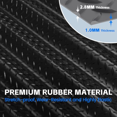 StellarStar 8x20 FT Garage Floor Mat, 2.8mm Thickened PVC Diamond Plate - color: Black, size: 8x20 FT