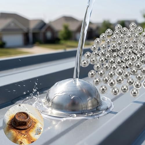 Stainless Steel Roofing Screw Caps for Roof Leak Repair, Directly Cover Existing Screw Heads, No Removal Needed, Rustproof & Weather-Resistant for Metal Roofs, Siding, Garages, Patios - color: Stainless Steel