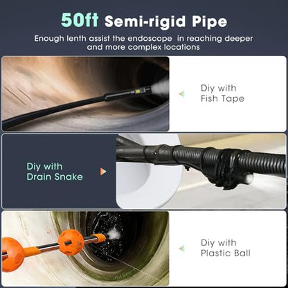 5" Triple Lens Handheld Endoscope Camera with Light