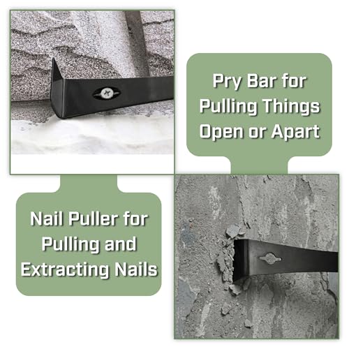 Bates- Flat Pry Bar Scraper, 3 Pack, 5-1/2", 7-1/4" and 9-1/2", Black, Trim Puller Tool for Baseboard - size: 5.5", 7.25", 9.5"