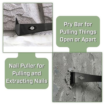Bates- Flat Pry Bar Scraper, 3 Pack, 5-1/2", 7-1/4" and 9-1/2", Black, Trim Puller Tool for Baseboard - size: 5.5", 7.25", 9.5"