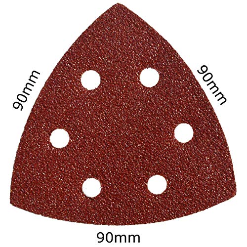 XXGO 100 Pcs 90mm 3-1/2 Inch Triangular Oscillating Multi Tool Sanding Pads