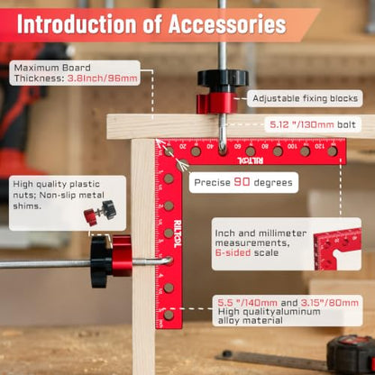Corner Clamps for Woodworking, 4Pcs 5.5"×5.5" 90 Degree Clamp