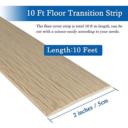 FONUNO Vinyl Floor Transition Strip Self Adhesive Threshold Strip 2" W - color: Beige, size: 5cm, 10Ft