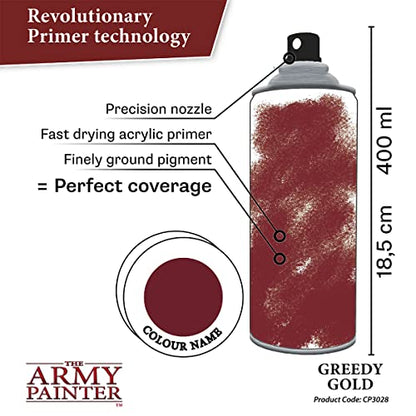 The Army Painter, Colour Primer Greedy Gold, 400 ml acrylic spray - color: Greedy Gold