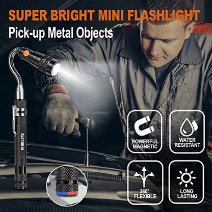 VIBELITE Magnetic Pickup Tool Kit with LED Light & Inspection Mirror