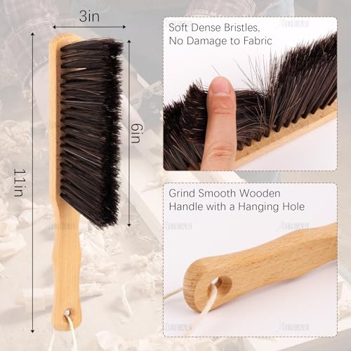 AUEAR, Wood Dusting Brush Cleaning Duster 11.4 Inches Fiber Bench Brushes for Home Kitchen Bedroom
