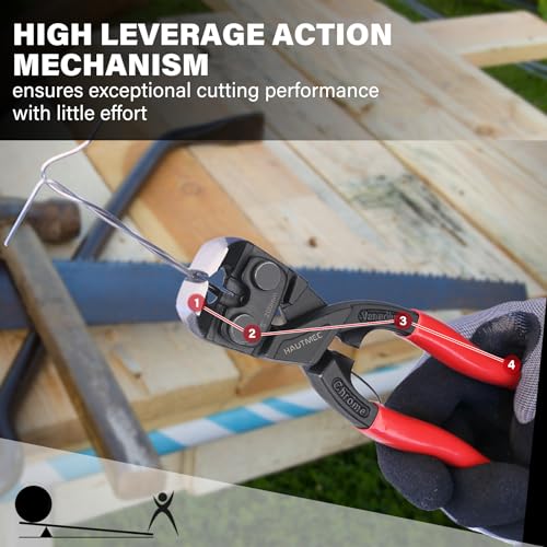 HAUTMEC 8 Inch Nail Puller Pliers Tool, High Leverage End Cutting Pliers, Nail Remover Tool with Anti-Slip Grip, CRV Steel End Cutting Nippers Tool for Pulling or Cutter Nails, Small Bolts and Wires - color: 8" End Cutting Pliers