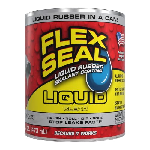 Flex Seal Liquid Rubber Sealant Coating, Waterproof, Clear, 16 oz - color: Clear, size: 16 oz