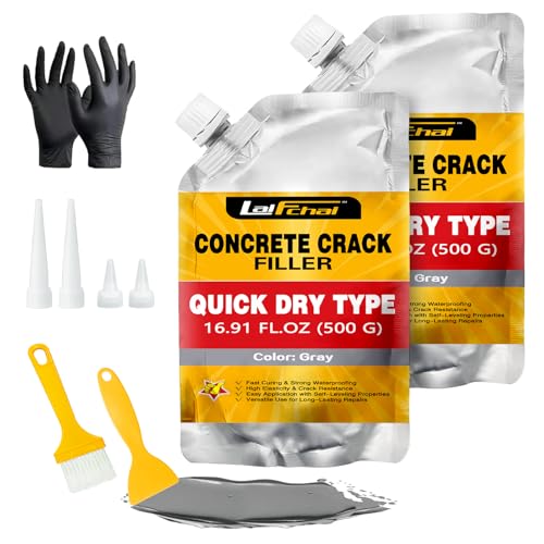 Concrete Crack Filler, Cement Crack Filler, Waterproof Repair Sealant, Quick-Drying Sealing Adhesive–Self-Leveling, Multipurpose, Durable Filler for Driveway, Sidewalk & Crack Repair (2 Pack - 2.2LB) - style: 2 Pack - 2.2LB