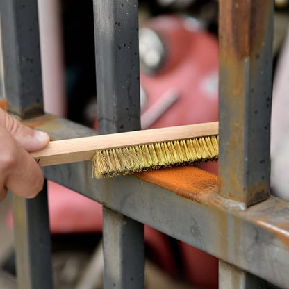 MAXMAN Brass Brush 10", 8 Rows 20 Bristles, Soft Brass for Rust Cleaner - style: 8 rows 20 bristles 1PCS