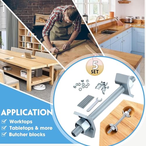 Countertop Connector Bolts 5-Pack, M8x100mm Miter Bolt Kit