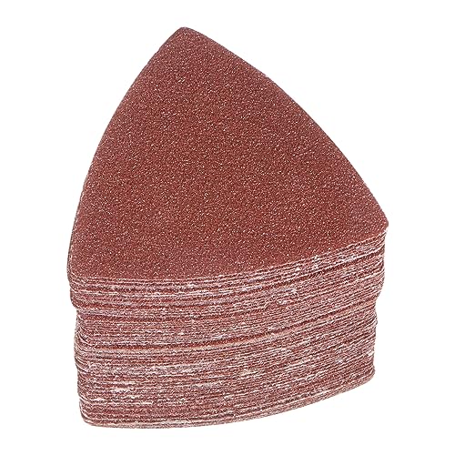 HARFINGTON 60pcs Triangular Hook & Loop Sandpapers 40 Grits 3-1/8" Aluminum Oxide Sanding Pads Random Orbital Mouse Detail Sander Papers Oscillating Multi Tool Sheets - size: 40 Grits