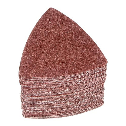 HARFINGTON 60pcs Triangular Hook & Loop Sandpapers 40 Grits 3-1/8" Aluminum Oxide Sanding Pads Random Orbital Mouse Detail Sander Papers Oscillating Multi Tool Sheets - size: 40 Grits