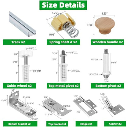 Bifold Door Hardware Kit, 2-Pack 36-Inch Bi-fold Closet Door Track Kit Bifold Closet Door Hardware Kit Folding Door Hardware Repair Replacement Tool Kit, Can Be Connected Into 72Inch - size: 72'' Track(2x36'' Track)