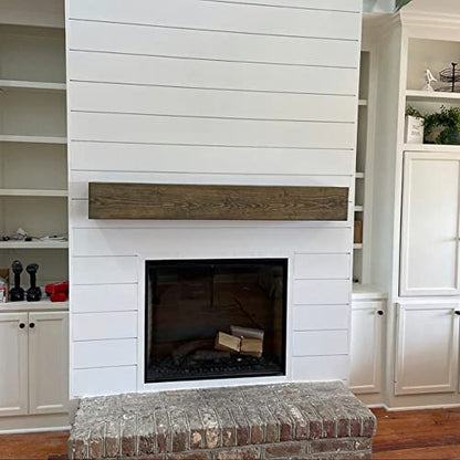 Fireplace Mantel, Rustic, Shelf, Floating Mantle, Real Wood, Beam, URBANDI (Grey, 60Lx6Hx8D) - color: Grey, size: 60Lx6Hx8D