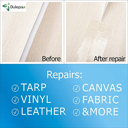 Dulepax-Tent Repair Tape,Awning Repair Tape,Boat Covers Repair,RV Covers Repair Kit,Tarp Repair,Canvas Pctch Kit,Sail Tape Etc...1 Roll of 30FT x 2.9" - size: 30 ft x 2.9"