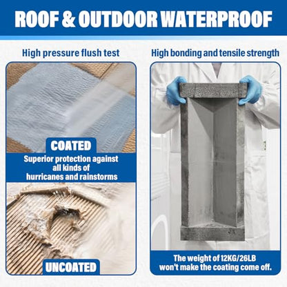5 Gallon Roof/Outdoor Waterproof Coating Sealant Water-Based Durable Waterproof Agent Multi-Surface Leak Repair (5 Gallon) (Grey)