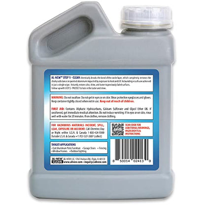 AL-NEW Step 1 Clean | Cleaning Solution for Outdoor Patio Furniture, Garage Doors, Window Frames, Exterior Lights & Fencing (16 Ounce) - size: 16 Fl Oz (Pack of 1)