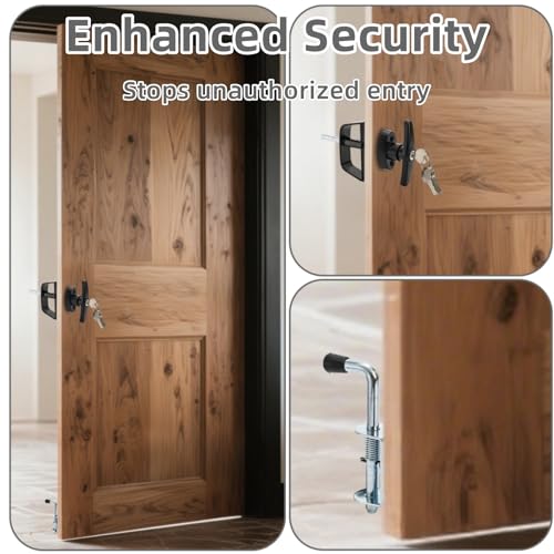 WRINGKIT Shed Door Latch Kit, 5 Keys and 2 Spring Loaded Latches - size: 5-1/2 Inch Stem