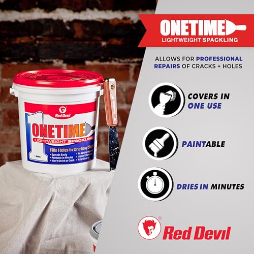Red Devil 0550 Onetime Lightweight Spackling, 10.1 oz. Cartridge, White, 12 Pack - size: Pack of 12, style: 10.1 oz