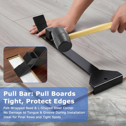 17" Heavy Pull Bar & Pry Bar Flooring Installation Tool with Tapping Block