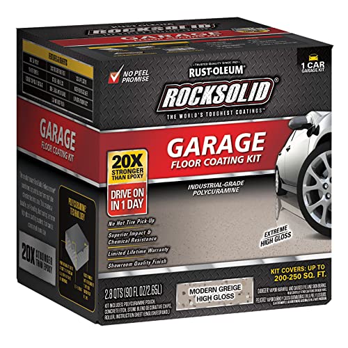 Rust-Oleum RockSolid Polycuramine Gloss Modern Greige Garage Floor Coating - color: Modern Greige, size: 1 Car