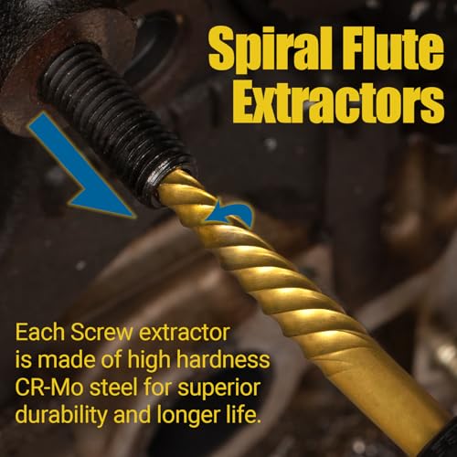 14PCS Easy Out Screw Extractor Set and Left-Hand Drill Bit Set - size: 14 Pieces